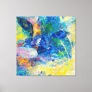 Lebhafte Abstrakte Cat Art Print Leinwanddruck