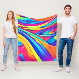 Lebhafte Abstrakte Farbbandkunst Fleecedecke