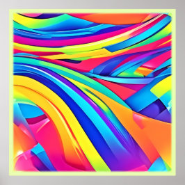 Lebhafte Abstrakte Farbbandkunst Poster