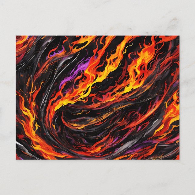 Lebhafte Abstrakte Flamme Postkarte (Vorderseite)
