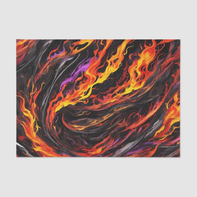 Lebhafte Abstrakte Flamme Seidenpapier (Vorderseite)
