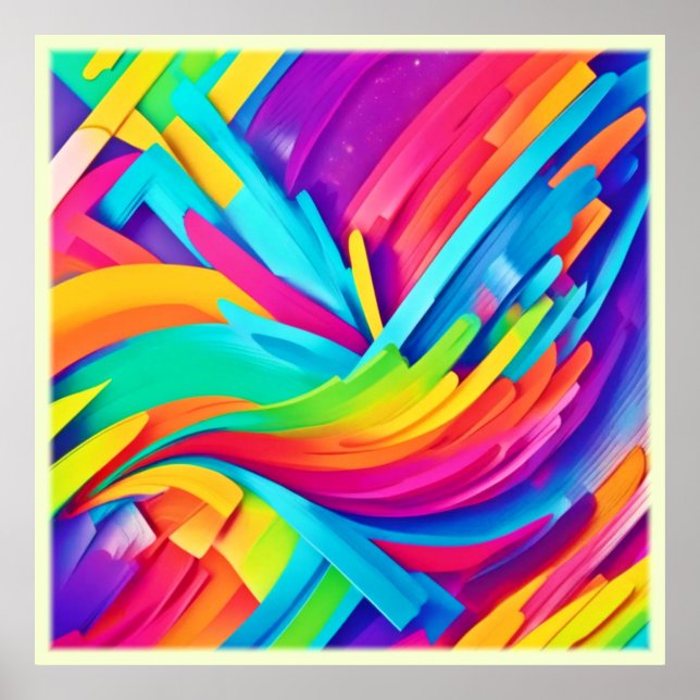 Lebhafte Abstrakte Formen Kunst Poster (Vorne)