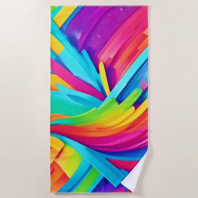 Lebhafte Abstrakte Formen Kunst Strandtuch (Vorderseite)