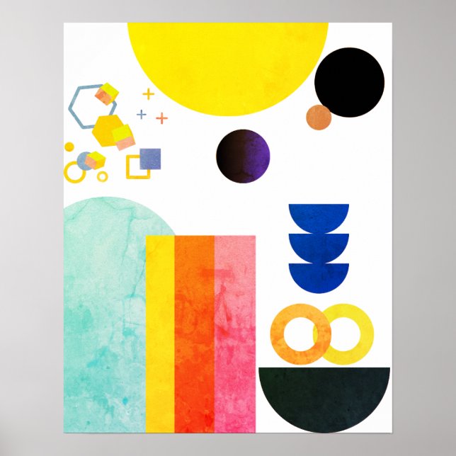 Lebhafte Abstrakte Freeform Wall Art Poster (Vorne)