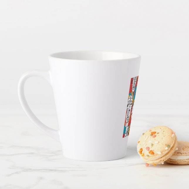 Lebhafte Abstrakte Gesichter - Moderne Kunst Milchtasse (Beispiel)