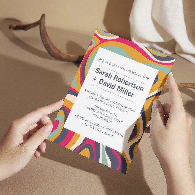 Lebhafte Abstrakte Hochzeit Einladung (Von Creator hochgeladen)