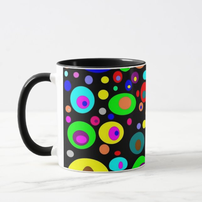 Lebhafte abstrakte Kreise Tasse (Links)