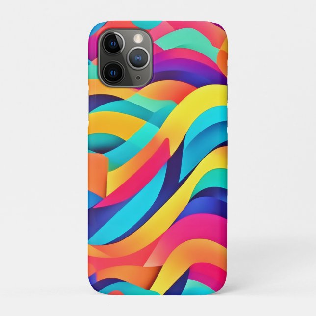 Lebhafte Abstrakte Kunst der Wavy Case-Mate iPhone Hülle (Rückseite)