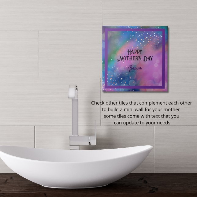 Lebhafte Abstrakte Lila Keramik Tile Fliese (Vibrant Abstract Purple Colorfull Ceramic Tile)