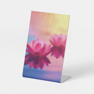 Lebhafte Abstrakte Lotus-Blume Sockelschild