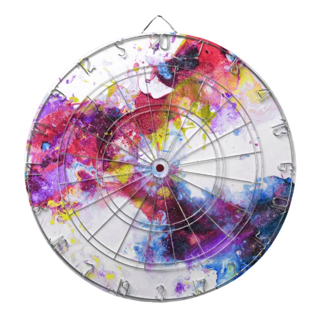 Lebhafte Abstrakte Malerei Dartscheibe (vorne)