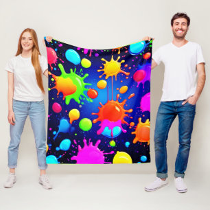 Lebhafte Abstrakte Paint-Explosion Fleecedecke