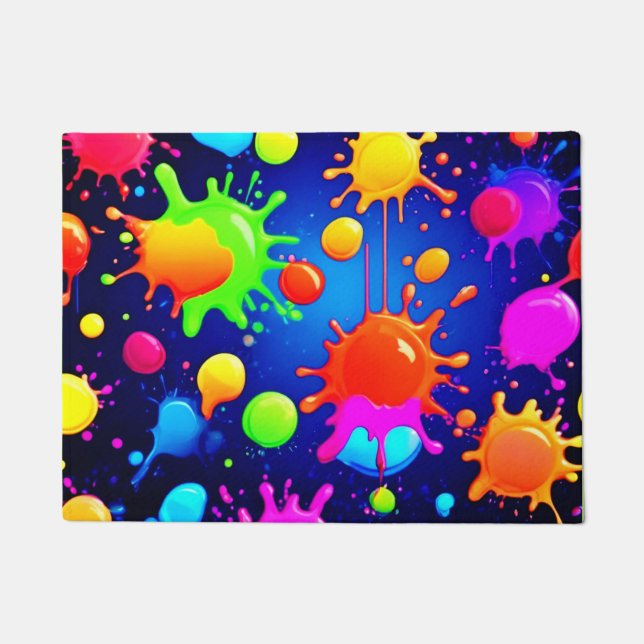 Lebhafte Abstrakte Paint-Explosion Fußmatte (Vorderseite)