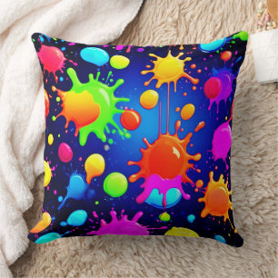 Lebhafte Abstrakte Paint-Explosion Kissen