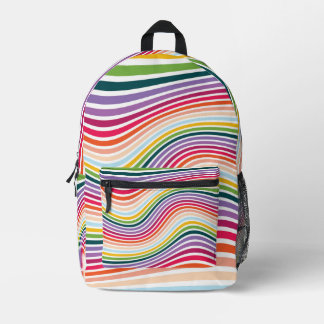 Lebhafte Abstrakte Regenbogenwälder Bedruckter Rucksack