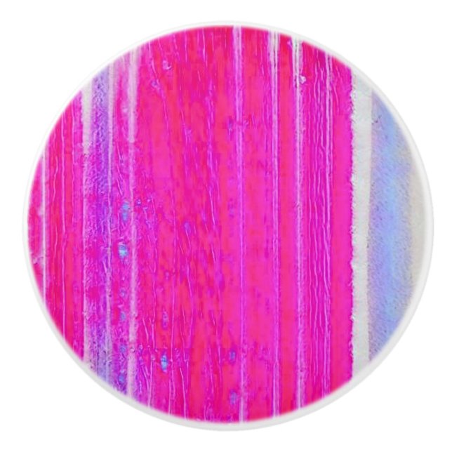 Lebhafte Abstrakte Rosa und Lila Streifen Kunst, D Keramikknauf (Vorderseite)
