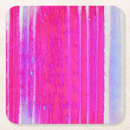 Lebhafte Abstrakte Rosa und Lila Streifen Kunst, D Rechteckiger Pappuntersetzer