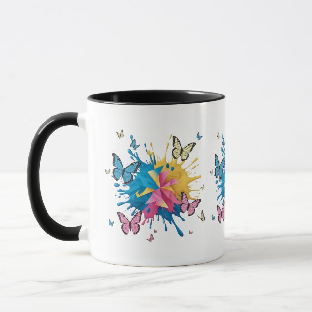 Lebhafte Abstrakte Splash Kunst für Moderne Tasse (Links)