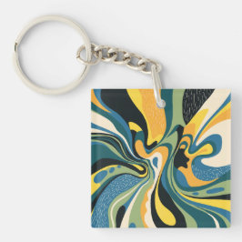 Lebhafte Abstrakte Swirl Art Schlüsselanhänger