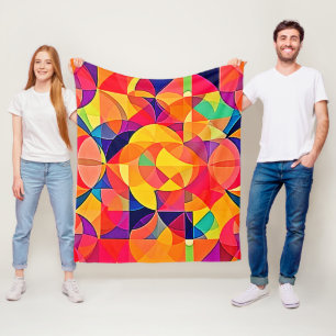 Lebhafte Abstrakte Symmetrie Fleecedecke