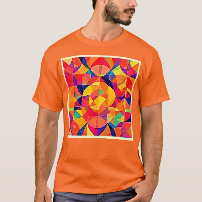 Lebhafte Abstrakte Symmetrie T-Shirt (Vorderseite)