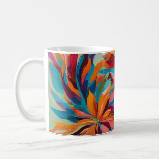 Lebhafte Abstrakte Tasse für Blumendesign (Links)