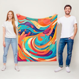 Lebhafte Abstrakte Traumlandschaft Fleecedecke