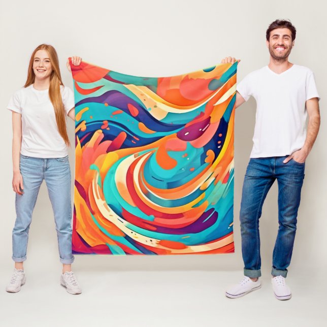 Lebhafte Abstrakte Traumlandschaft Fleecedecke (Beispiel)