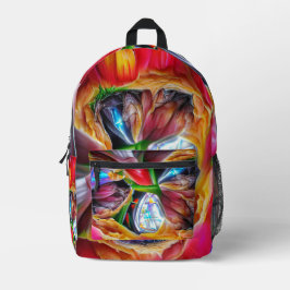 Lebhafte Abstrakte Tulip Reflections Bedruckter Rucksack