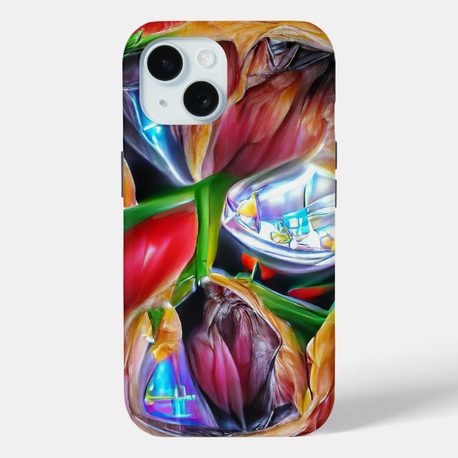 Lebhafte Abstrakte Tulip Reflections Case-Mate iPhone Hülle (Rückseite)