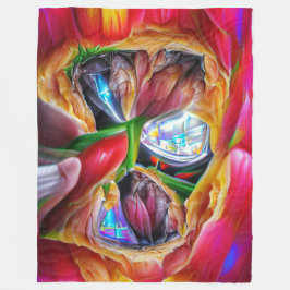 Lebhafte Abstrakte Tulip Reflections Fleecedecke