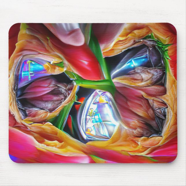 Lebhafte Abstrakte Tulip Reflections Mousepad (Vorne)