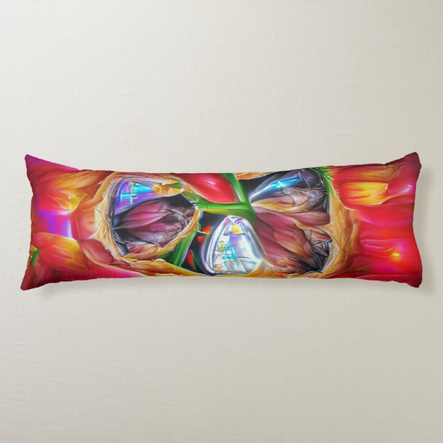 Lebhafte Abstrakte Tulip Reflections Seitenschläferkissen (Vorderseite)