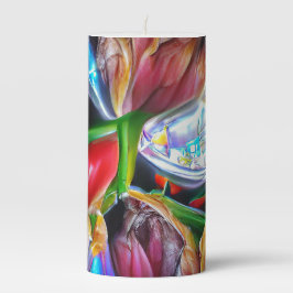 Lebhafte Abstrakte Tulip Reflections Stumpenkerze
