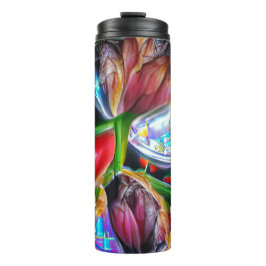 Lebhafte Abstrakte Tulip Reflections Thermosbecher