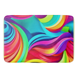 Lebhafte Abstrakte Waves in dynamischer Farbe Badematte