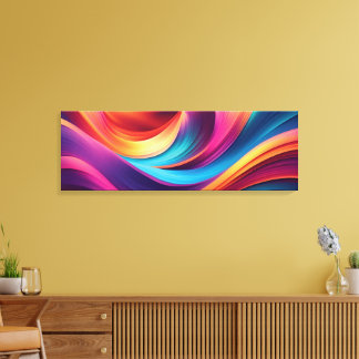 Lebhafte Abstrakte Waves Wall Art - Farbenfrohe Mo Leinwanddruck