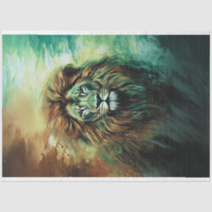 Lebhafte afrikanische Lion-Dekoupage Seidenpapier
