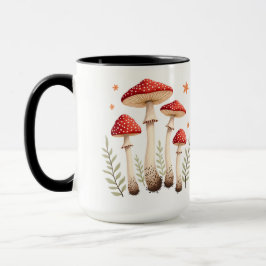 Lebhafte agrarische Pilze und botanische Elemente Tasse