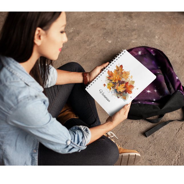 Lebhafte Ahornwasserfarbe für den Herbst Notizblock (Von Creator hochgeladen)