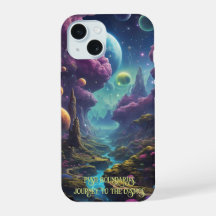 Lebhafte Alien-Welten mit Neonhimmel