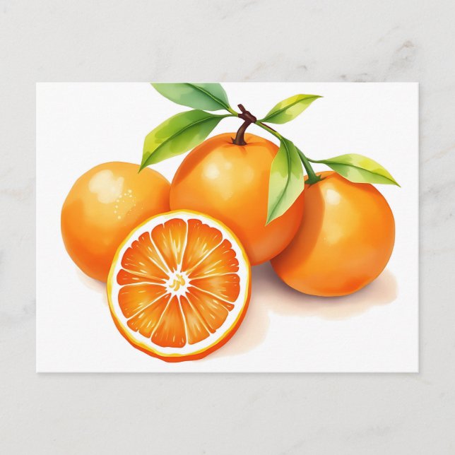 Lebhafte Aquarellfarben-Orange Postkarte (Vorderseite)