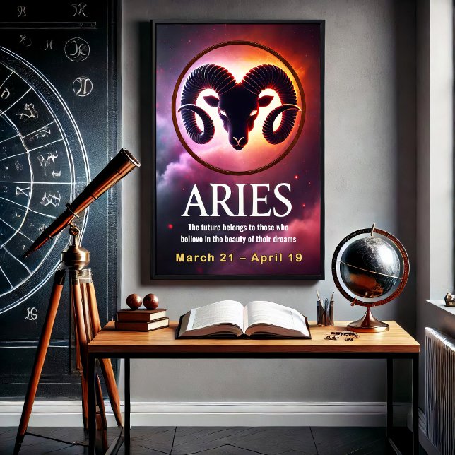 Lebhafte Aries Zodiac Sign Poster (Von Creator hochgeladen)