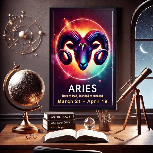 Lebhafte Aries Zodiac Sign Poster (Von Creator hochgeladen)