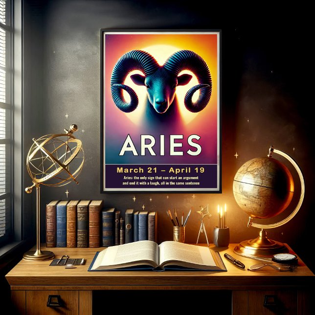 Lebhafte Aries Zodiac Sign Poster (Von Creator hochgeladen)