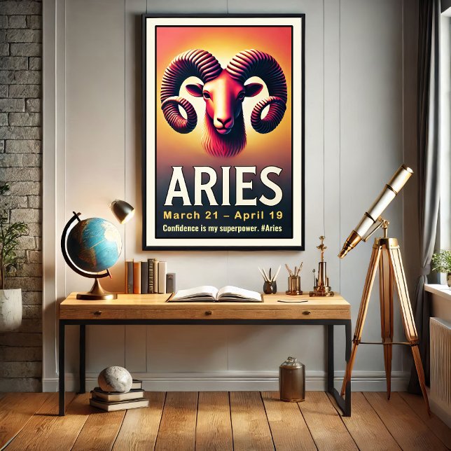 Lebhafte Aries Zodiac Sign Poster (Von Creator hochgeladen)