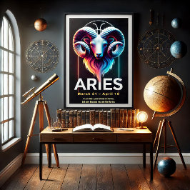 Lebhafte Aries Zodiac Sign Poster