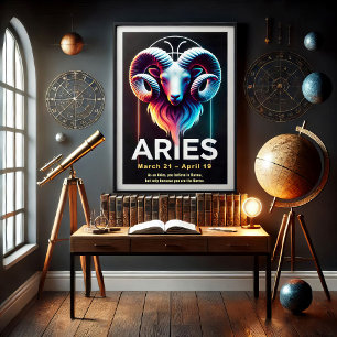 Lebhafte Aries Zodiac Sign Poster
