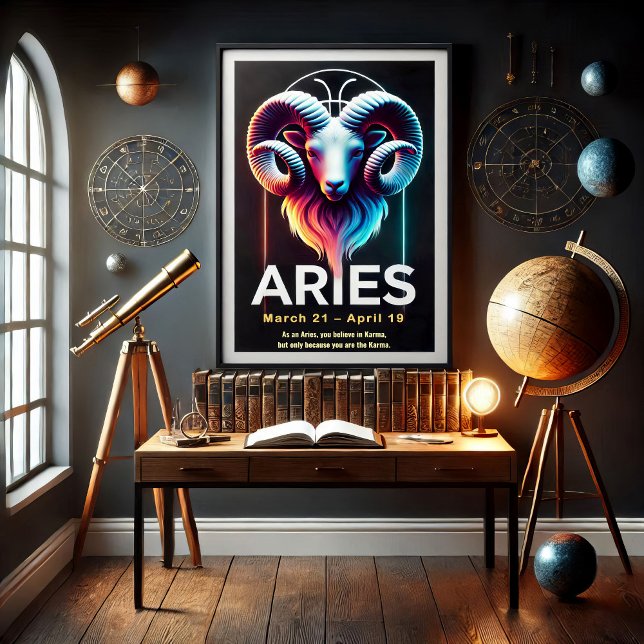 Lebhafte Aries Zodiac Sign Poster (Von Creator hochgeladen)