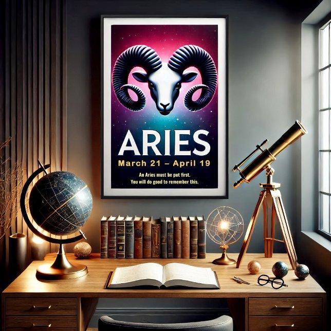 Lebhafte Aries Zodiac Sign Poster (Von Creator hochgeladen)
